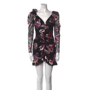 For Love and Lemons Black Lace Mini Dress Sparkle Floral